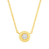 0.05ct 14k Yellow Gold Diamond Bezel Pendant
